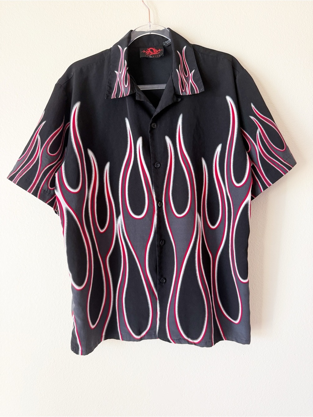 Vintage Y2K Dragonfly Clothing Co Flame Button Up Shirt